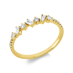 Ring aus 750 Gold Gelbgold 19 Diamanten 0,26ct B:3mm