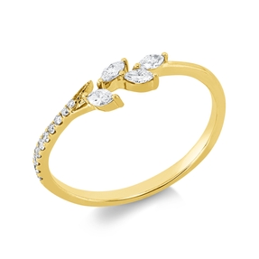 Ring aus 750 Gold Gelbgold 14 Diamanten 0,2ct B:4mm