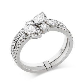 Ring aus 750 Gold Weißgold 55 Diamanten 0,9ct B:9,6mm