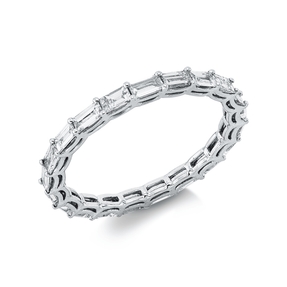 Ring aus 750 Weißgold 21 Diamanten Baguette-Schliff 1,08ct TW-VSI/SI B:2,2mm
