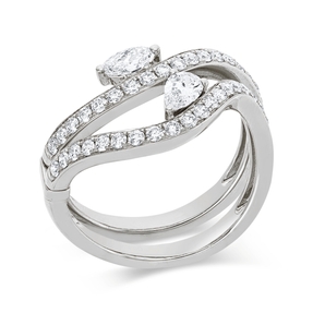 Ring aus 750 Gold Weißgold 39 Diamanten 0,94ct B:11,5mm