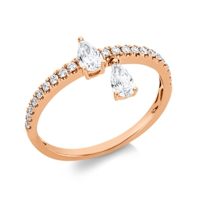Ring aus 750 Gold Rotgold 22 Diamanten 0,54ct B:9,5mm