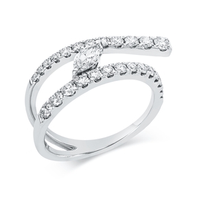 Ring aus 750 Gold Weißgold 27 Diamanten 0,83ct B:8,8mm