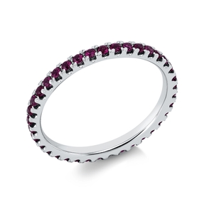 Ring aus 750 Gold Weißgold 37 Rubine 0,58ct rot B:2mm