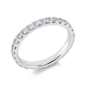 Memoire Ring aus 750 Weißgold 28 Brillanten 1,08ct TW-VSI/SI B:2,7mm