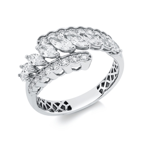 Ring aus 750 Gold Weißgold 27 Diamanten 1,22ct B:10,7mm