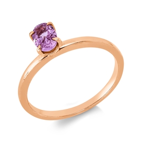 Ring aus 750 Gold Rotgold Saphir 0,55ct pink B:5,8mm 4er-Krappe