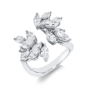 Ring aus 750 Gold Weißgold 16 Diamanten 2,53ct F-VSI B:22mm