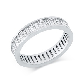 Ring aus 750 Weißgold 41 Diamanten Baguette-Schliff 2,04ct F-VSI B:4mm