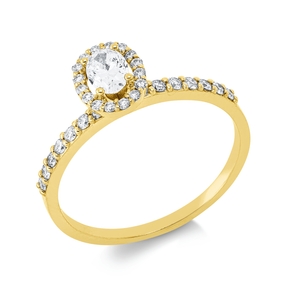 Ring aus 750 Gold Gelbgold 31 Diamanten 0,49ct F-SI B:7,3mm