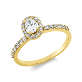 Ring aus 750 Gold Gelbgold 29 Diamanten 0,45ct F-SI B:6,8mm