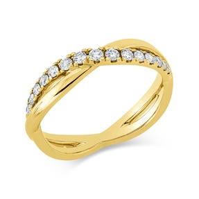 Ring aus 585 Gold Gelbgold 15 Brillanten 0,28ct W-SI/PI B:4,2mm