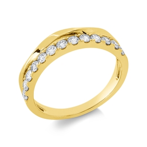 Ring aus 585 Gold Gelbgold 13 Brillanten 0,51ct W-SI/PI B:4,8mm