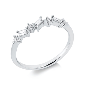 Ring aus 585 Gold Weißgold 7 Diamanten 0,25ct W-SI B:3,3mm