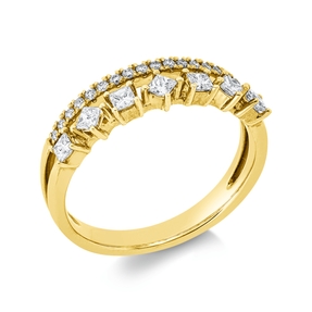 Ring aus 585 Gold Gelbgold 25 Diamanten 0,41ct TW-VSI B:5,6mm