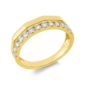 Ring aus 585 Gold Gelbgold 13 Brillanten 0,5ct W-SI/PI B:4,6mm