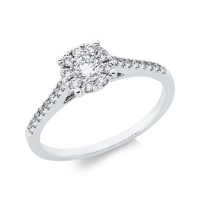 Ring aus 750 Gold Weißgold 26 Diamanten 0,39ct TW-SI B:6,7mm