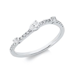 Ring aus 750 Gold Weißgold 17 Diamanten 0,29ct TW-SI B:2,9mm