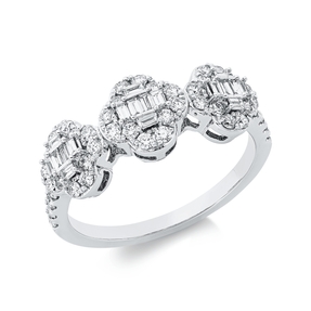 Ring aus 750 Gold Weißgold 62 Diamanten 0,67ct TW-SI B:8mm