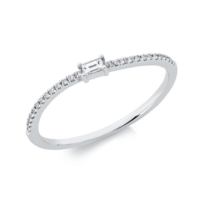 Ring aus 750 Gold Weißgold 27 Diamanten 0,1ct TW-SI B:2,4mm