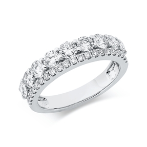 Ring aus 750 Gold Weißgold 30 Diamanten 1,56ct TW-SI B:5mm