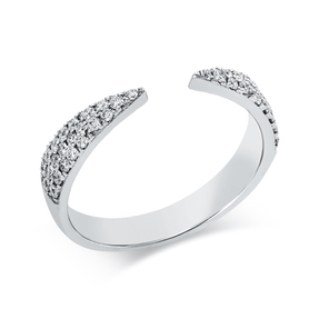 Ring aus 750 Gold Weißgold 44 Diamanten 0,33ct TW-SI B:4mm