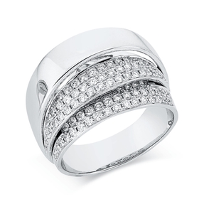 Pavé Ring aus 750 Gold Weißgold 78 Brillanten 0,67ct TW-VSI B:12,1mm