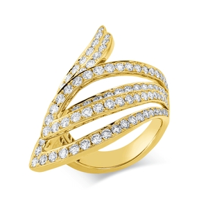 Ring aus 750 Gold Gelbgold 104 Brillanten 2,24ct TW-VSI B:24,5mm