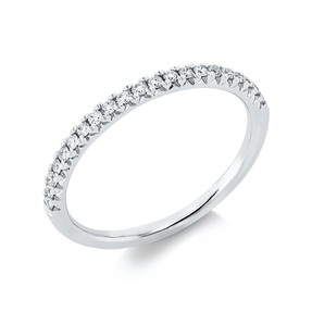 Halb-Memoire Ring aus 750 Weißgold 21 Brillanten 0,18ct TW-SI B:1,8mm
