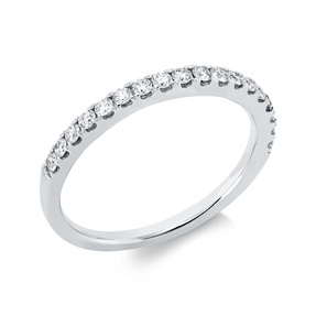 Halb-Memoire Ring aus 750 Gold Weißgold 18 Brillanten 0,33ct TW-SI B:2mm