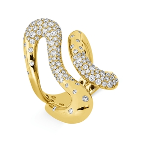 Pavé Ring aus 750 Gold Gelbgold 135 Brillanten 1,54ct TW-VSI B:36mm