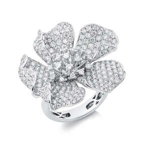 Ring aus 750 Gold Weißgold 323 Brillanten 3,89ct TW-VSI B:31,8mm