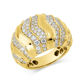 Pavé Ring aus 750 Gold Gelbgold 131 Brillanten 1,8ct TW-SI B:17,3mm