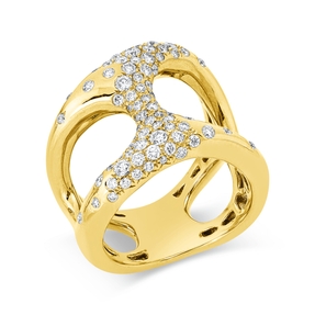 Pavé Ring aus 750 Gold Gelbgold 85 Brillanten 0,86ct TW-VSI/SI B:18,1mm