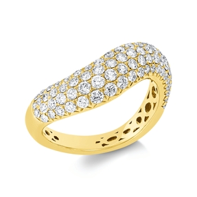 Pavé Ring aus 750 Gold Gelbgold 84 Brillanten 0,97ct TW-VSI B:7,4mm