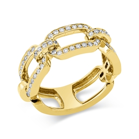 Ring aus 750 Gold Gelbgold 66 Brillanten 0,42ct TW-SI B:7,3mm