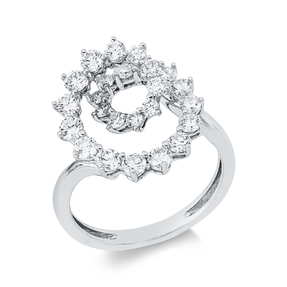 Ring aus 750 Gold Weißgold 25 Brillanten 1,16ct TW-VSI B:15,8mm