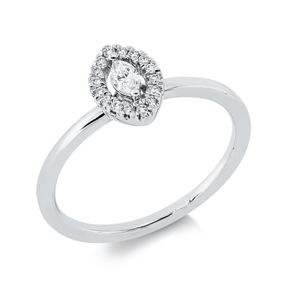 Ring aus 750 Gold Weißgold 17 Diamanten 0,17ct B:8,5mm 2er-Krappe