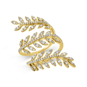 Ring aus 750 Gold Gelbgold 186 Brillanten 1,13ct TW-SI B:34,4mm