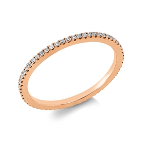 Memoire Ring aus 750 Gold Rotgold 61 Diamanten 0,2ct I-SI B:1,1mm