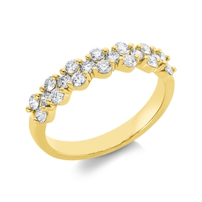 Ring aus 750 Gold Gelbgold 20 Brillanten 0,67ct TW-SI B:4,4mm