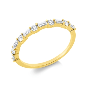 Halb-Memoire Ring aus 750 Gold Gelbgold 11 Diamanten 0,4ct B:2,1mm