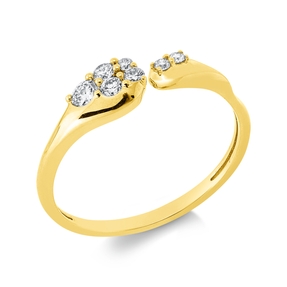 Ring aus 750 Gold Gelbgold 7 Brillanten 0,2ct TW-SI B:4,9mm