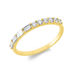 Ring aus 750 Gold Gelbgold 10 Diamanten 0,45ct B:2,1mm