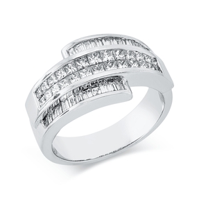 Ring aus 750 Gold Weißgold 50 Diamanten 1ct TW-VSI B:10,4mm