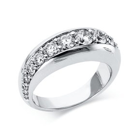Ring aus 750 Gold Weißgold 17 Diamanten 1,28ct TW-SI B:7,8mm