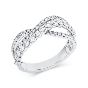 Ring aus 750 Gold Weißgold 59 Diamanten 0,78ct TW-SI B:7,3mm