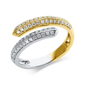 Ring aus 750 Gold gelb/weiß 31 Diamanten 0,36ct TW-SI B:7,3mm