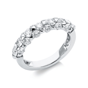 Ring aus 750 Gold Weißgold 19 Diamanten 1,76ct TW-SI B:4,5mm