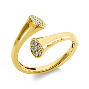 Pavé Ring aus 750 Gold Gelbgold 14 Brillanten 0,19ct TW-SI B:13,3mm